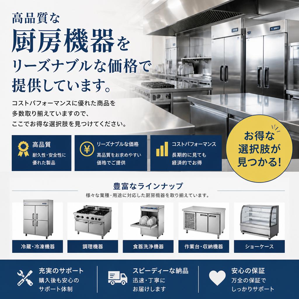 安い厨房機器でコストダウン
