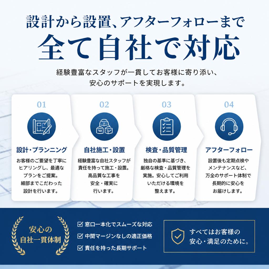 全て自社施工の安心感