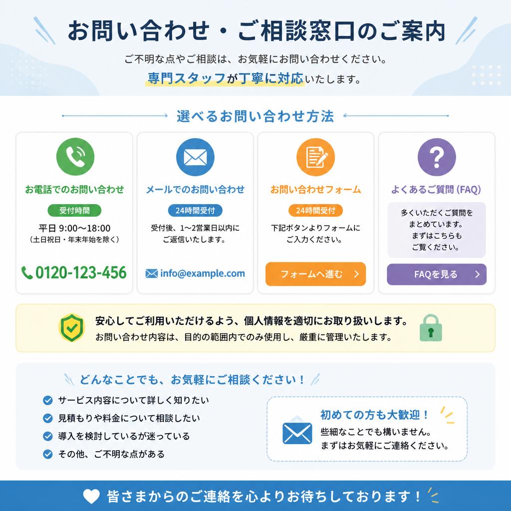 今すぐお問い合わせを！