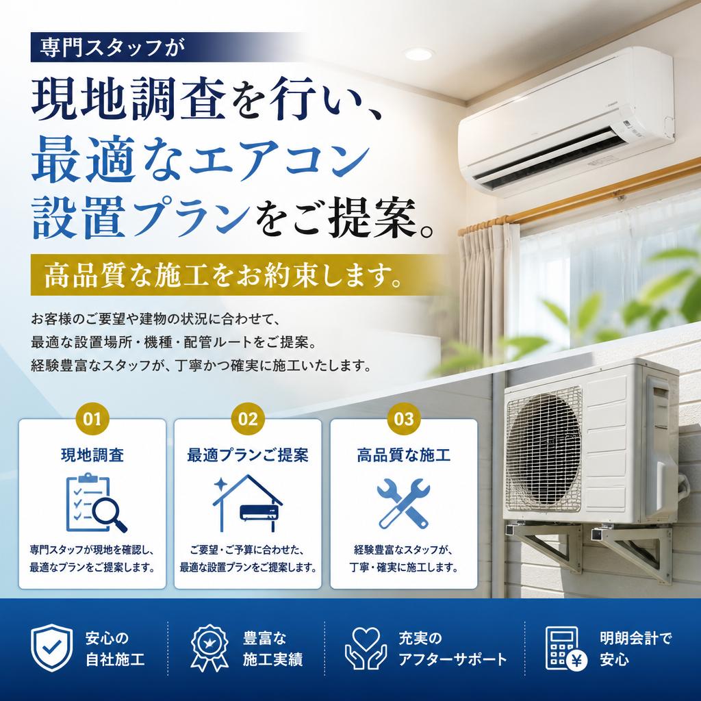 2. 業務用エアコンの設置プロセス