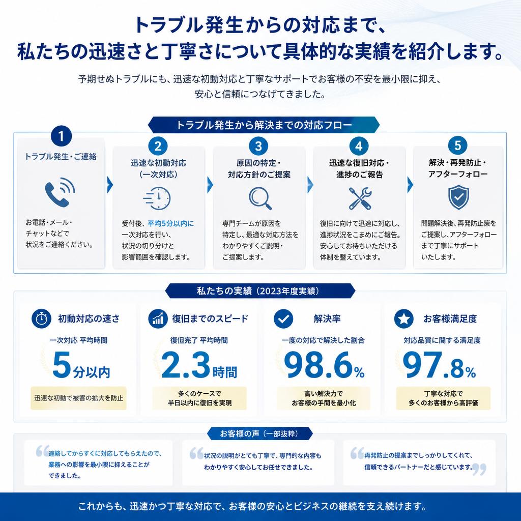 4. 迅速・丁寧な対応