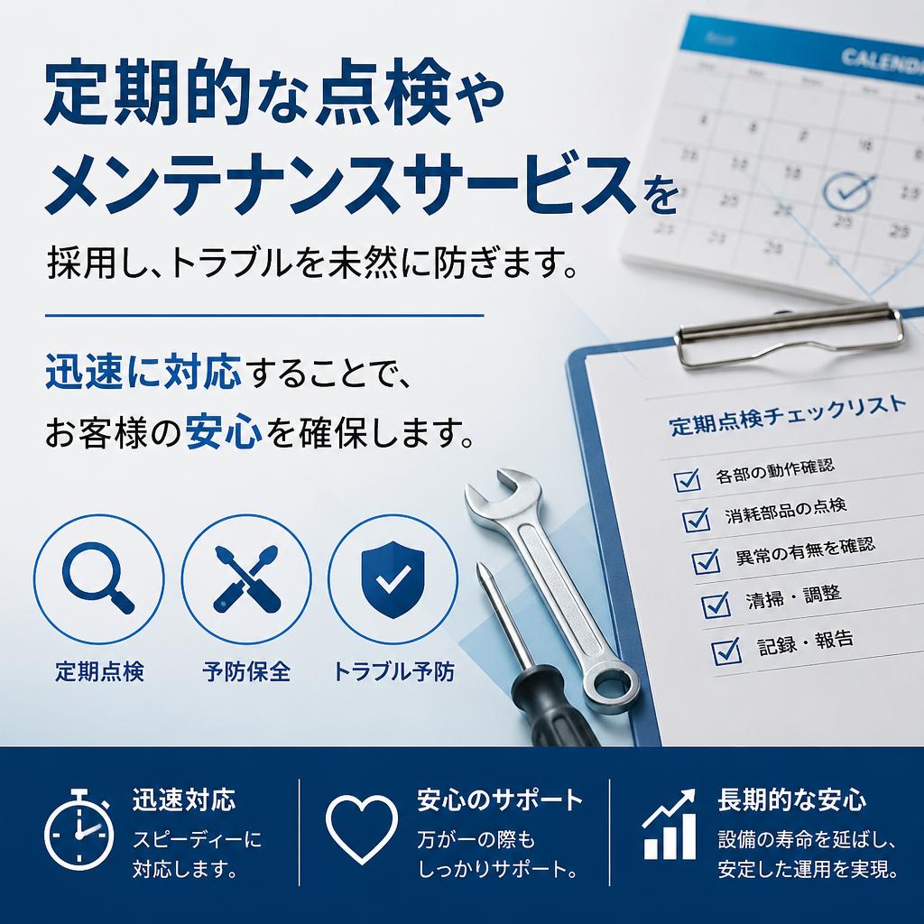 メンテナンスサービスの充実