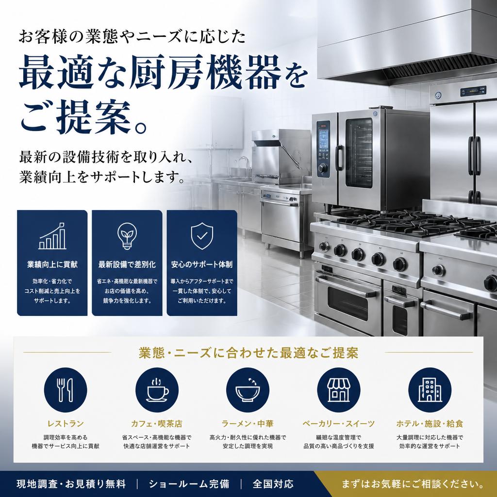 厨房機器の選定と提案