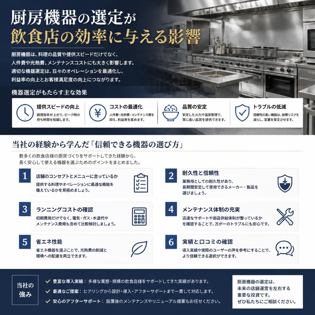 2. 最適な厨房機器の選び方