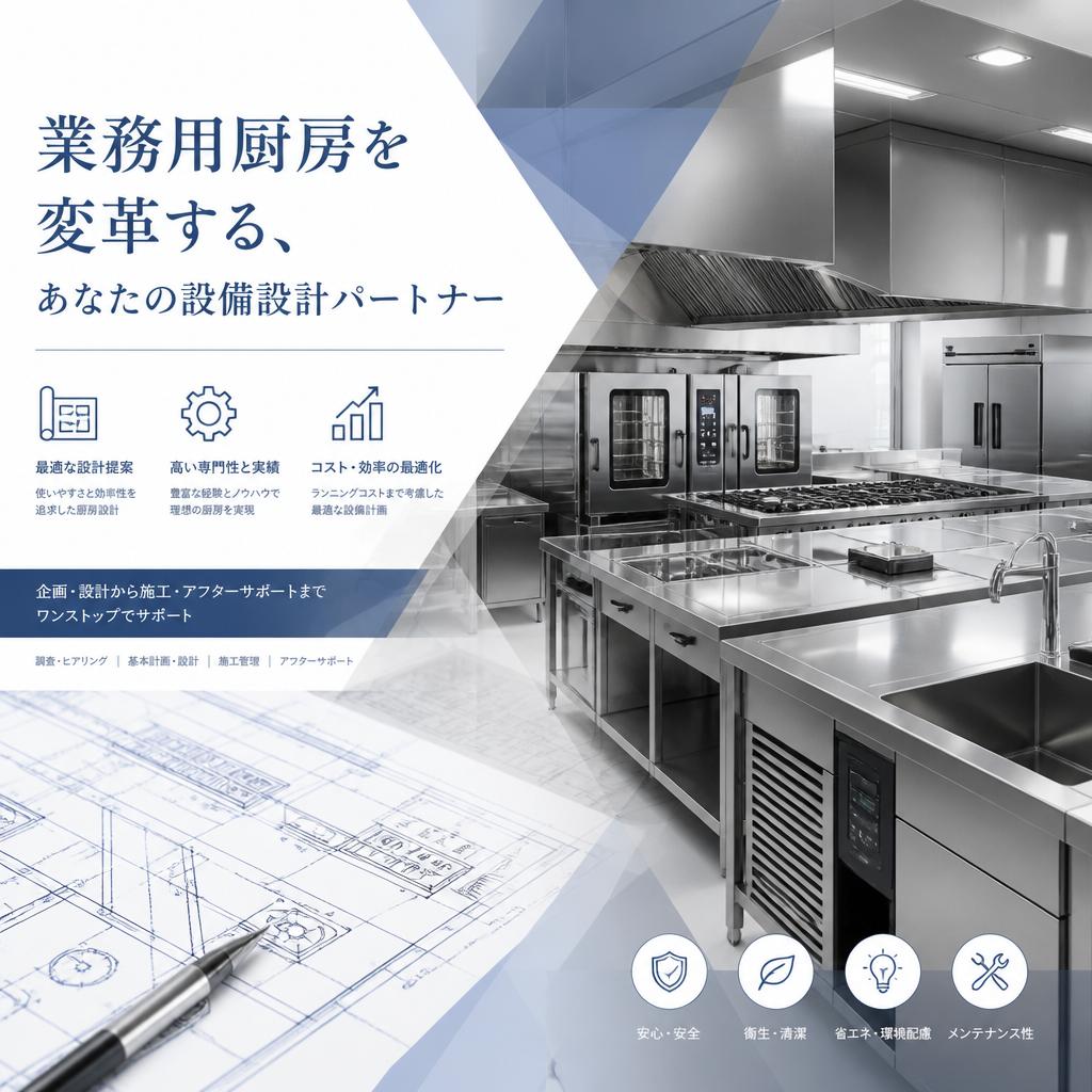 業務用厨房を変革する、あなたの設備設計パートナー